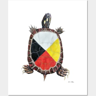 Medicine Wheel Painted Turtle Posters and Art